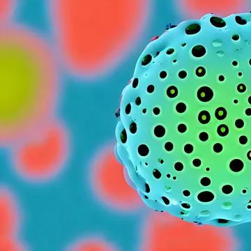 Computer generated multiple virus bacteria floating in a cellular environment Stock Illustration