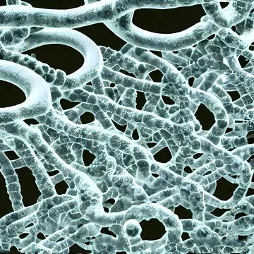 Computer generated multiple virus bacteria floating in a cellular environment Stock Illustration