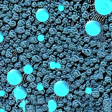 Computer generated multiple virus bacteria floating in a cellular environment Stock Illustration