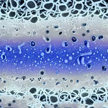 Computer generated multiple virus bacteria floating in a cellular environment Stock Illustration