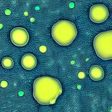 Computer generated multiple virus bacteria floating in a cellular environment Stock Illustration