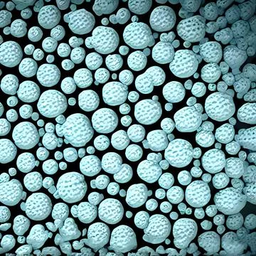 Computer generated multiple virus bacteria floating in a cellular environment Stockillustratie