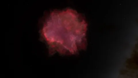 Computer generated nebula in deep space with Milky Way galaxy in background Stock Footage 116784177
