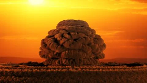 Computer generated nuclear explosion Stock Illustration