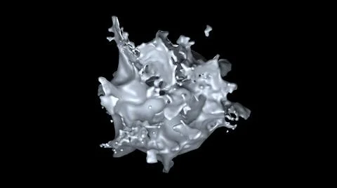 Computer generated an object similar to a clot of milk or a white liquid with Stock Illustration