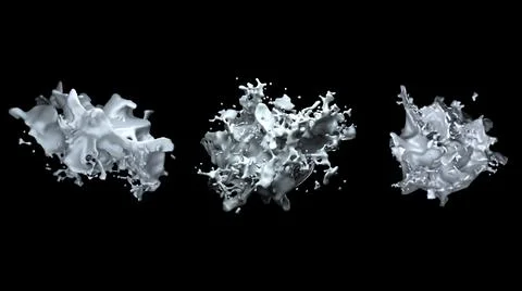 Computer generated an object similar to a clot of milk or a white liquid with Stock Illustration