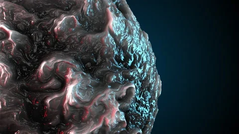 Computer generated oil sphere with curly shape. 3d render of abstract background Stock Footage 143510970