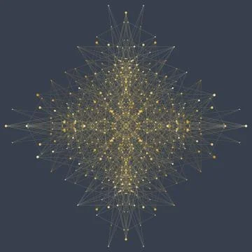 Computer generated phyllotaxis dotted helix flow fractal vector. Futuristic Stock Illustration