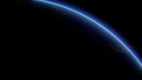 Computer Generated Realistic sunrise over planet Earth seen from space (3D, CGI) Stock Footage 84795222