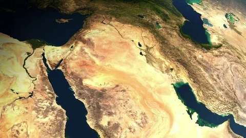 Computer Generated Realistic view on Arabian Peninsula Stock Footage 84805495