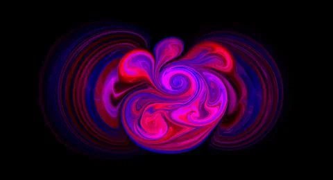 Computer generated red blue purple artificial fluid paint splash spinner text Stock Illustration