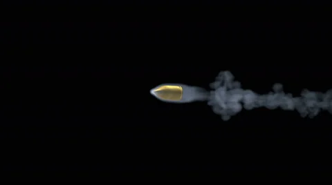 Computer generated representation of a flying bullet on black background 스톡 동영상 61351961