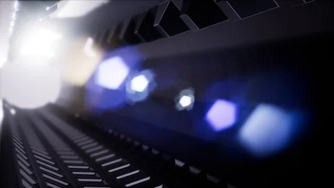 Computer generated ride in a spaceship tunnel Stock Footage 86321285