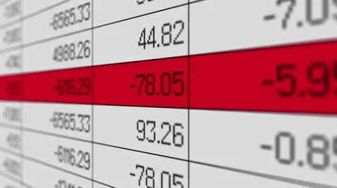 Computer generated shot of electronic spreadsheet with lots of figures changing Stock Footage 58187376