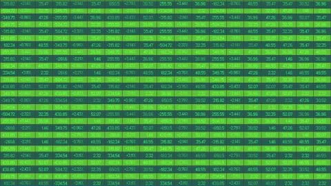 Computer generated shot of financial markets summary table with real time data Stock Photos