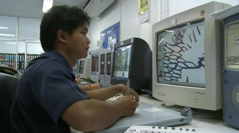 Computer generated silk designs Stock Footage 576134