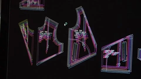 Computer generated sketch of clothing Video stock 130827381