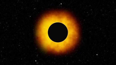 Computer generated solar eclipse against a starry background, 3D rendering Stock Footage 120065916