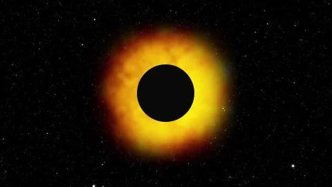 Computer generated solar eclipse against a starry background, 3D rendering Stock Illustration