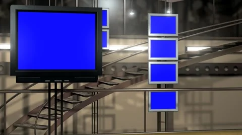 Computer Generated Studio with Monitors 2 Stock Footage 2220888