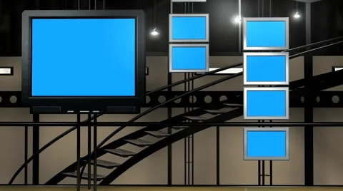 Computer Generated Studio with Monitors Stock Footage 1050040