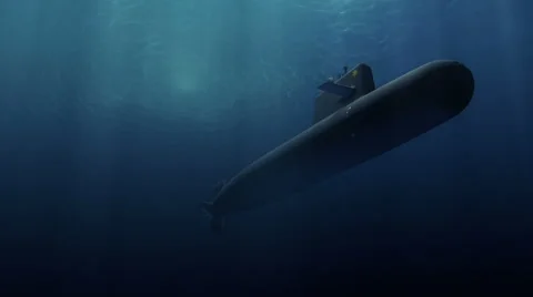 Computer generated submarine patrolling Video stock 45825070