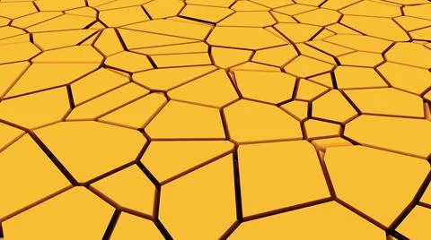 Computer generated surface with fractures. 3D rendering an earthquake effect 스톡 일러스트