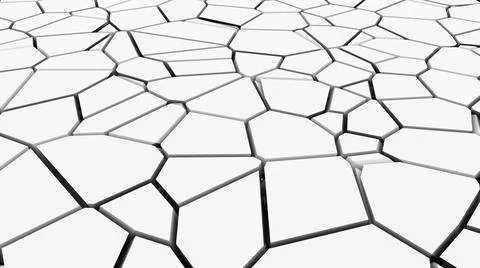 Computer generated surface with fractures. 3D rendering an earthquake effect Stockillustratie