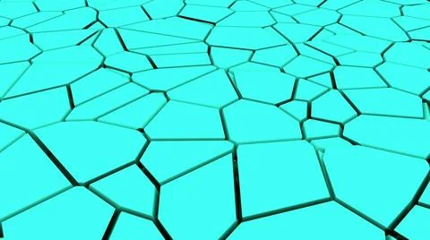 Computer generated surface with fractures. 3D rendering an earthquake effe... Stock Photos