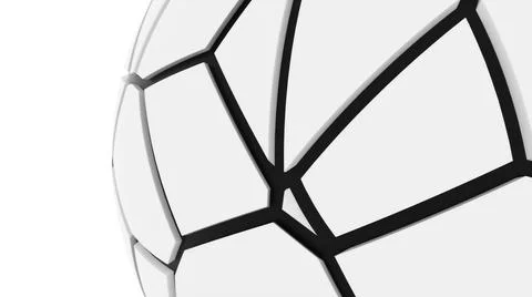 Computer generated surface of sphere with fractures. 3d rendering of abstract Illustrazione stock