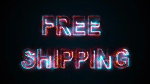 Computer generated the text Free shipping. Burning words consists of capital Stock Illustration