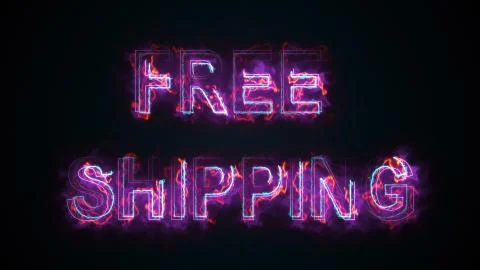 Computer generated the text Free shipping. Burning words consists of capital Stock Illustration