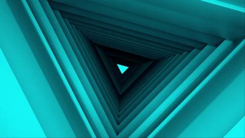 Computer generated triangle tunnel. Space of the future. 3d rendering abstract Stock Illustration