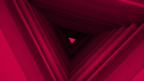 Computer generated triangle tunnel. Space of the future. 3d rendering abstract Illustrazione stock