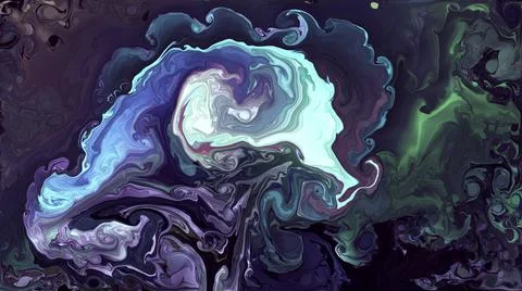 Computer generated turquoise blue green artificial fluid paint splash texture Stock Illustration