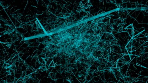 Computer generated video abstract moving background. Triangles, dots and lines Stock Footage 87844168