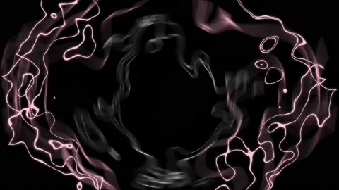 Computer generated wave geometric pattern with particles on a black background Stock Footage 185559401