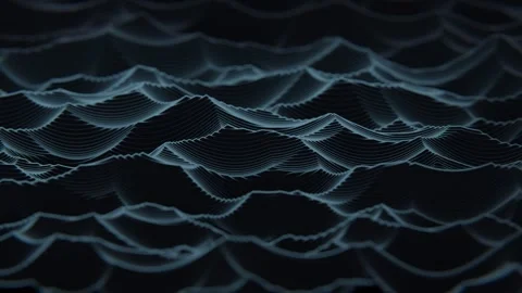 Computer generated waves on black background for presentations or graphics Stock Footage 278117042