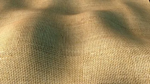 Computer generated a wavy cloth. 3D rendering of a textured fabric. Realistic Stock Illustration