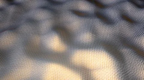 Computer generated a wavy cloth. 3D rendering of a textured fabric. Realistic Stock Illustration