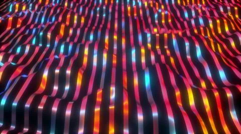 Computer generated wavy neon lines. 3d rendering stripes background with 스톡 일러스트