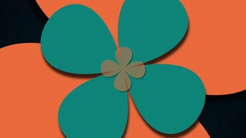 Computer generated web floral background. Big and small colorful flowers. 3D Stock Illustration