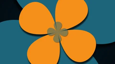 Computer generated web floral background. Big and small colorful flowers. 3D Stock Illustration