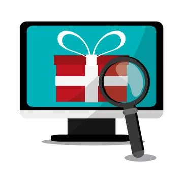 Computer gift and digital marketing design Stock-Illustration