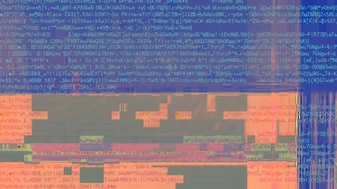 Computer glitch program failure color script text Stock Illustration