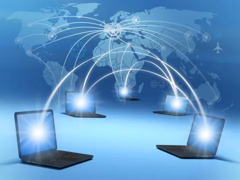 Computer global connection Stock Illustration