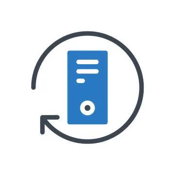 Computer glyph colour icon Stock Illustration