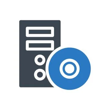 Computer glyph colour icon イラスト素材