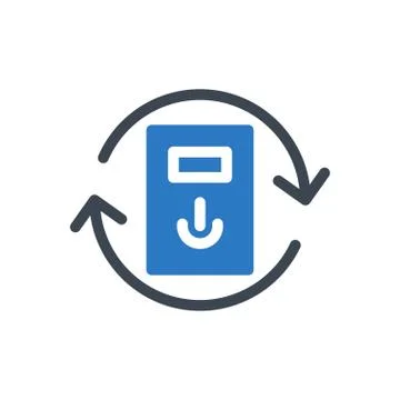 Computer glyph colour icon Stock Illustration