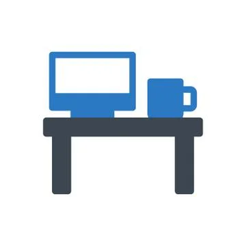 Computer glyph colour icon Illustrazione stock